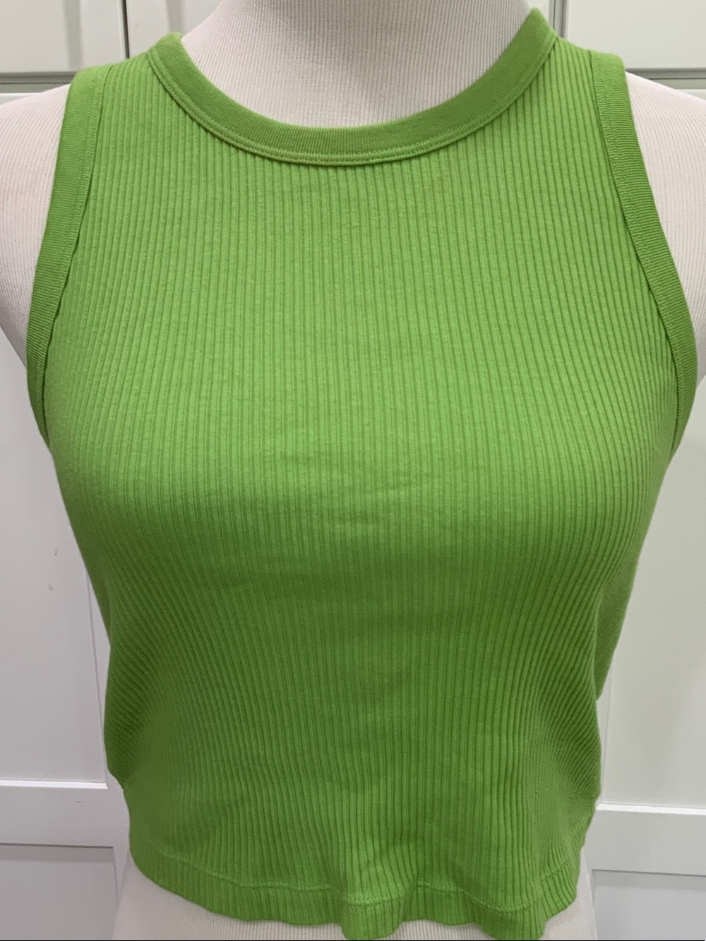 Uniqlo Ribbed Tank Top - Lime Green